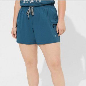 Torrid Blue Happy Camper Ripstop Active Cargo Short With Zip - 6/6X